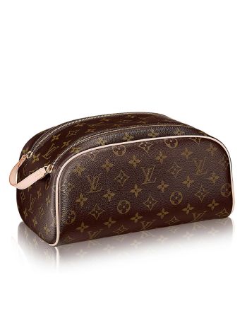 Louis Vuitton Canvas Double Zipper Opening Toiletry Bag M47624 Brown