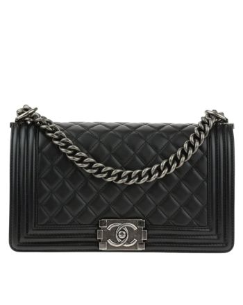 Chanel Lambskin Boy Bag A67086 Black